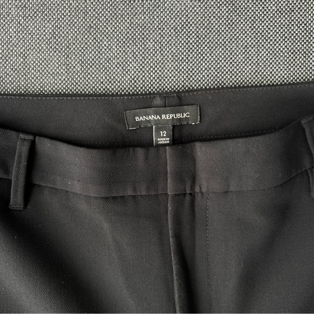 Banana Republic Wide Leg Cropped Classic Black Pants